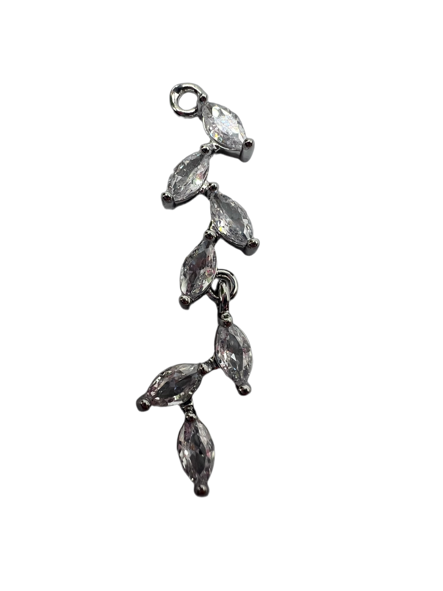 Silver Trellis Cubic Zirconia Charm