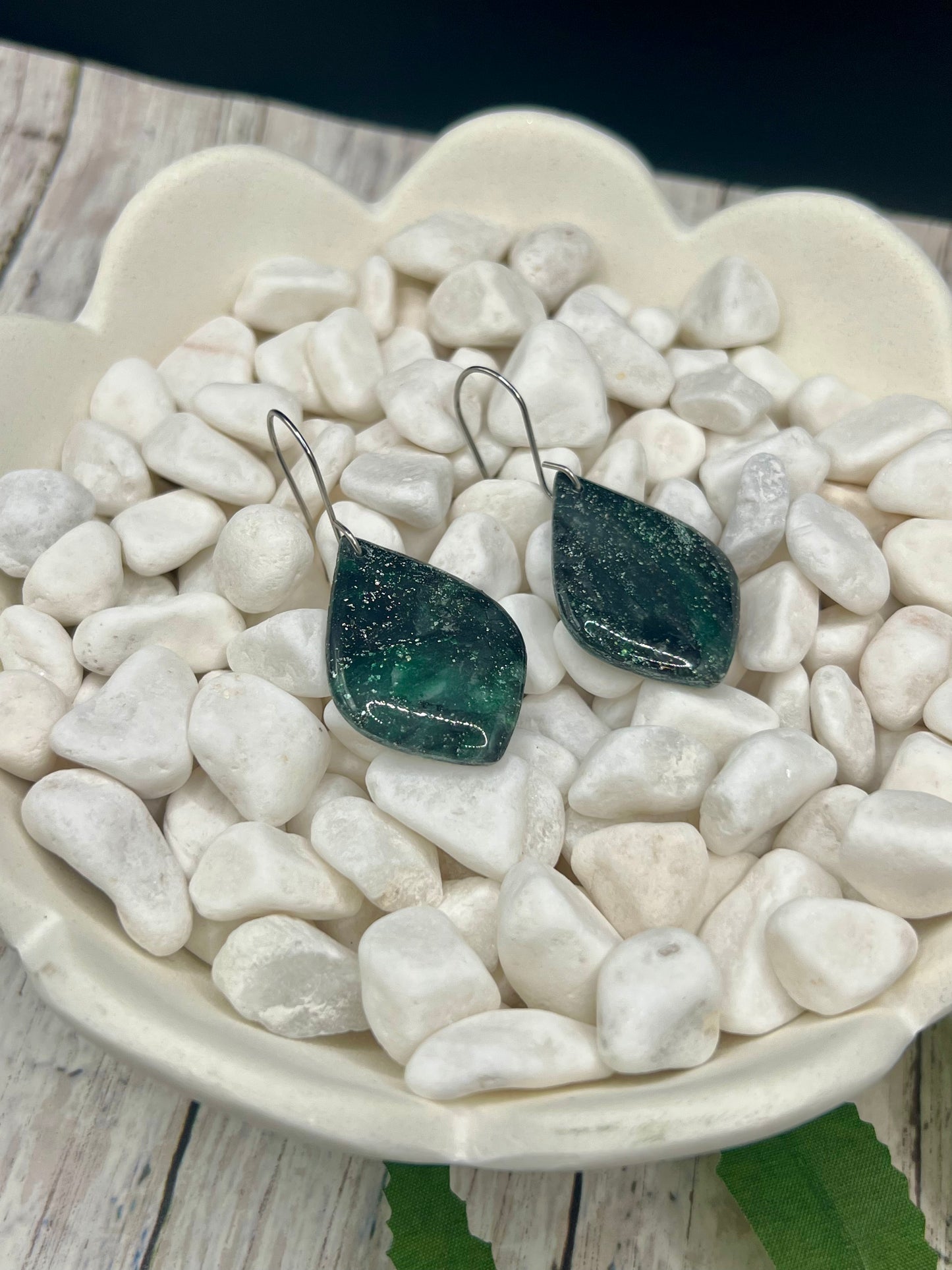 Cedar Park High School earrings, green and black CPHS spirit jewelry, Timberwolves game day accessory