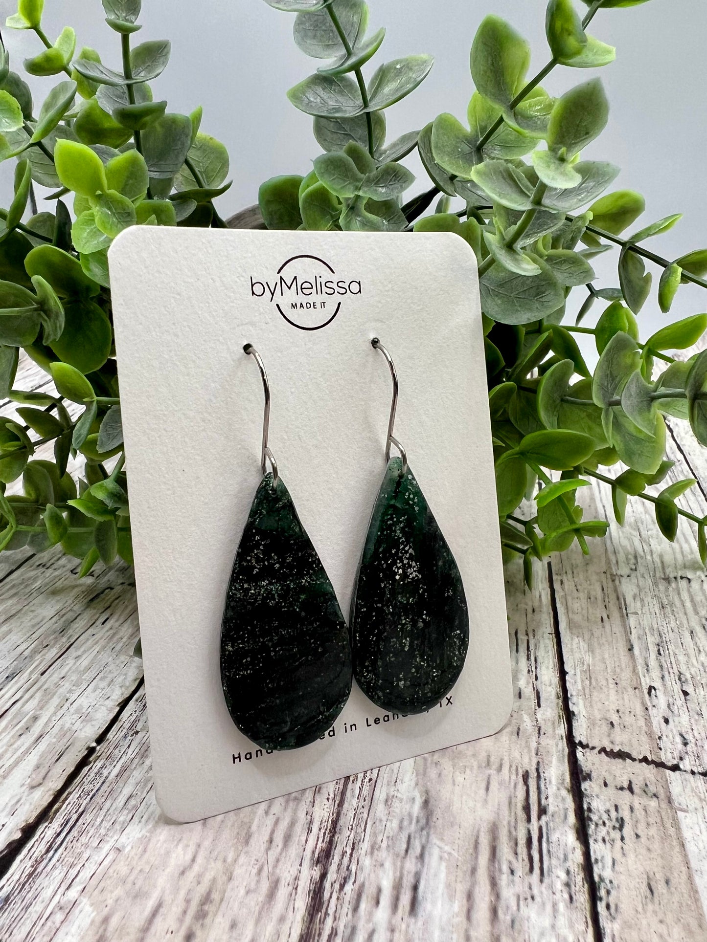 Cedar Park High School earrings, green and black CPHS spirit jewelry, Timberwolves game day accessory