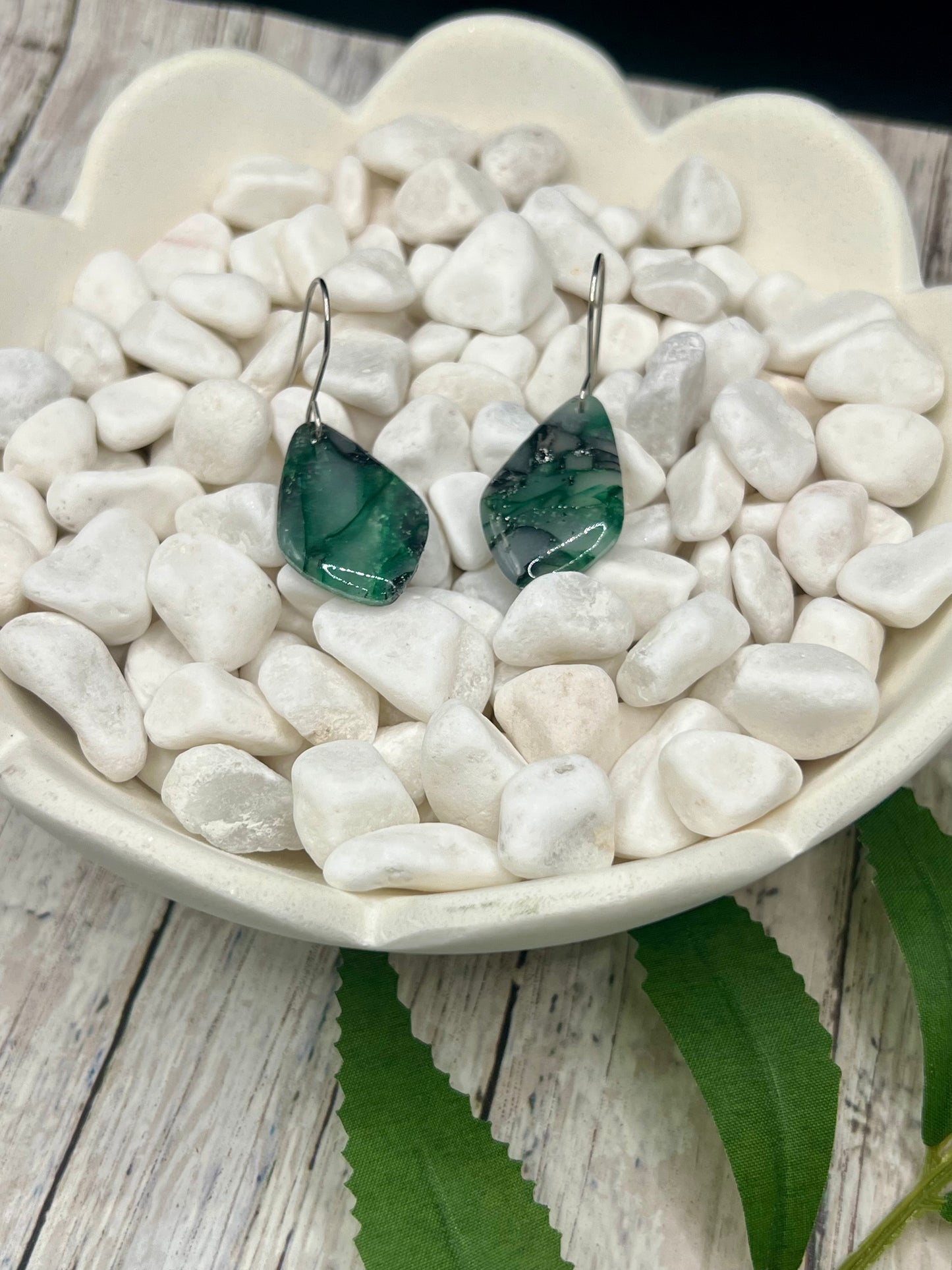 Cedar Park High School earrings, green and black CPHS spirit jewelry, Timberwolves game day accessory