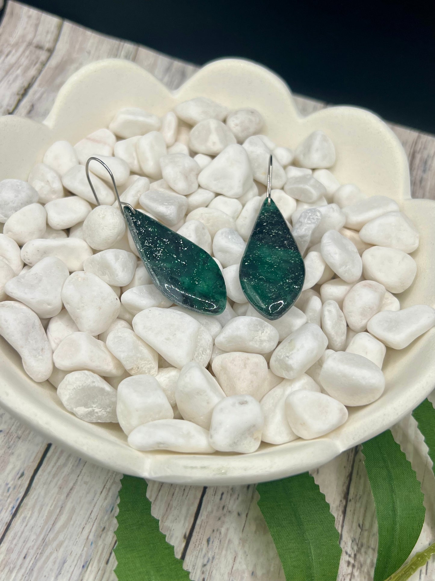 Cedar Park High School earrings, green and black CPHS spirit jewelry, Timberwolves game day accessory