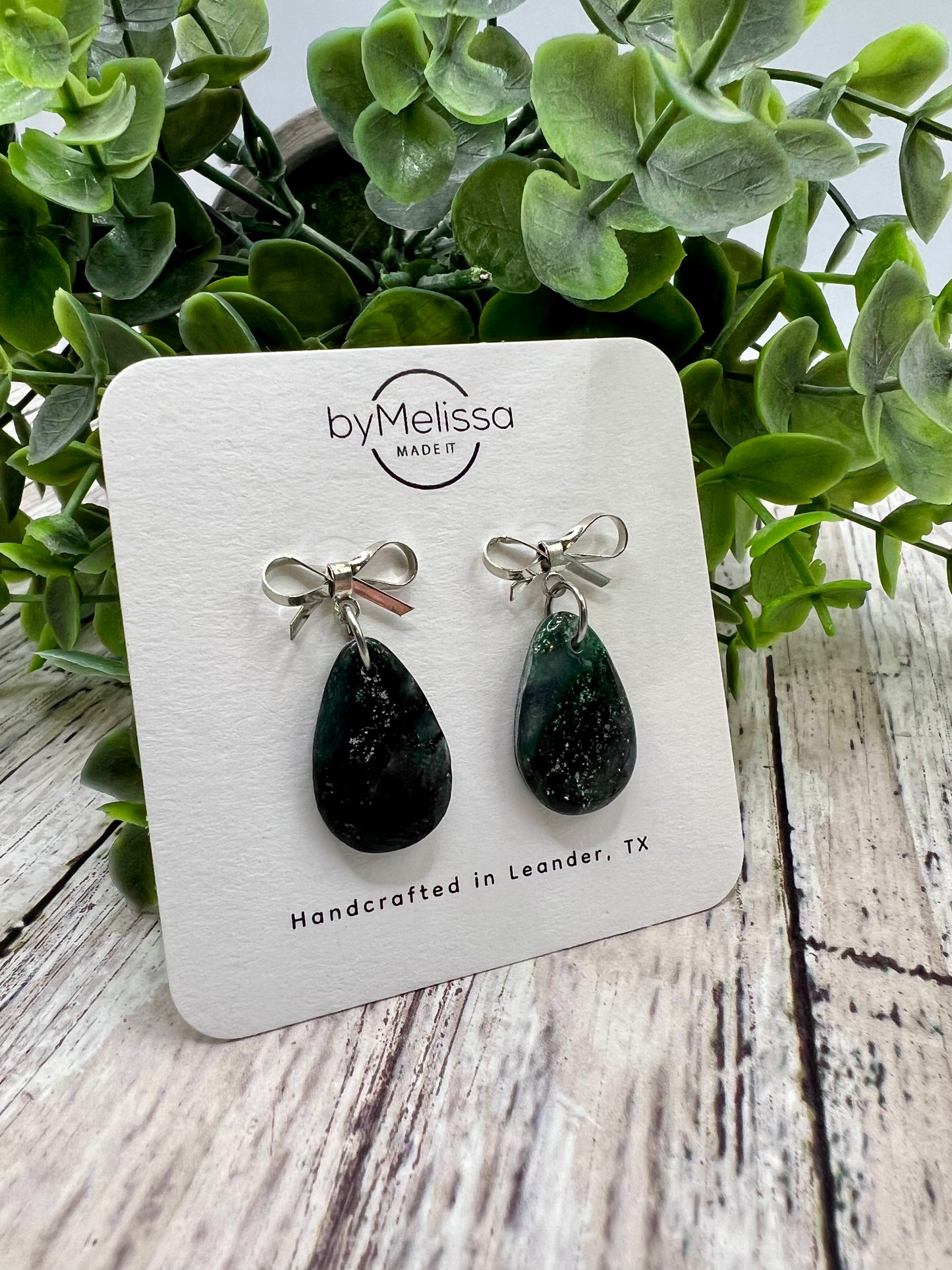 Cedar Park High School earrings, green and black CPHS spirit jewelry, Timberwolves game day accessory
