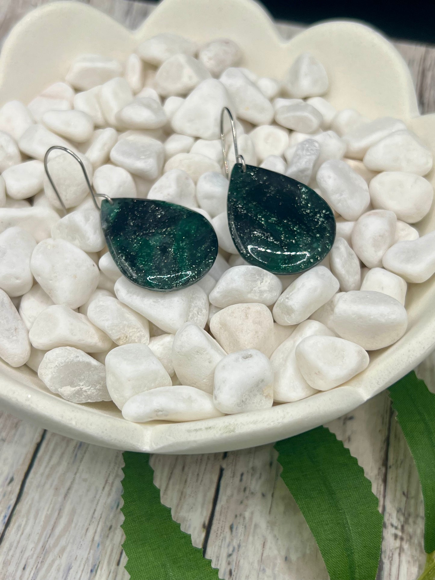 Cedar Park High School earrings, green and black CPHS spirit jewelry, Timberwolves game day accessory