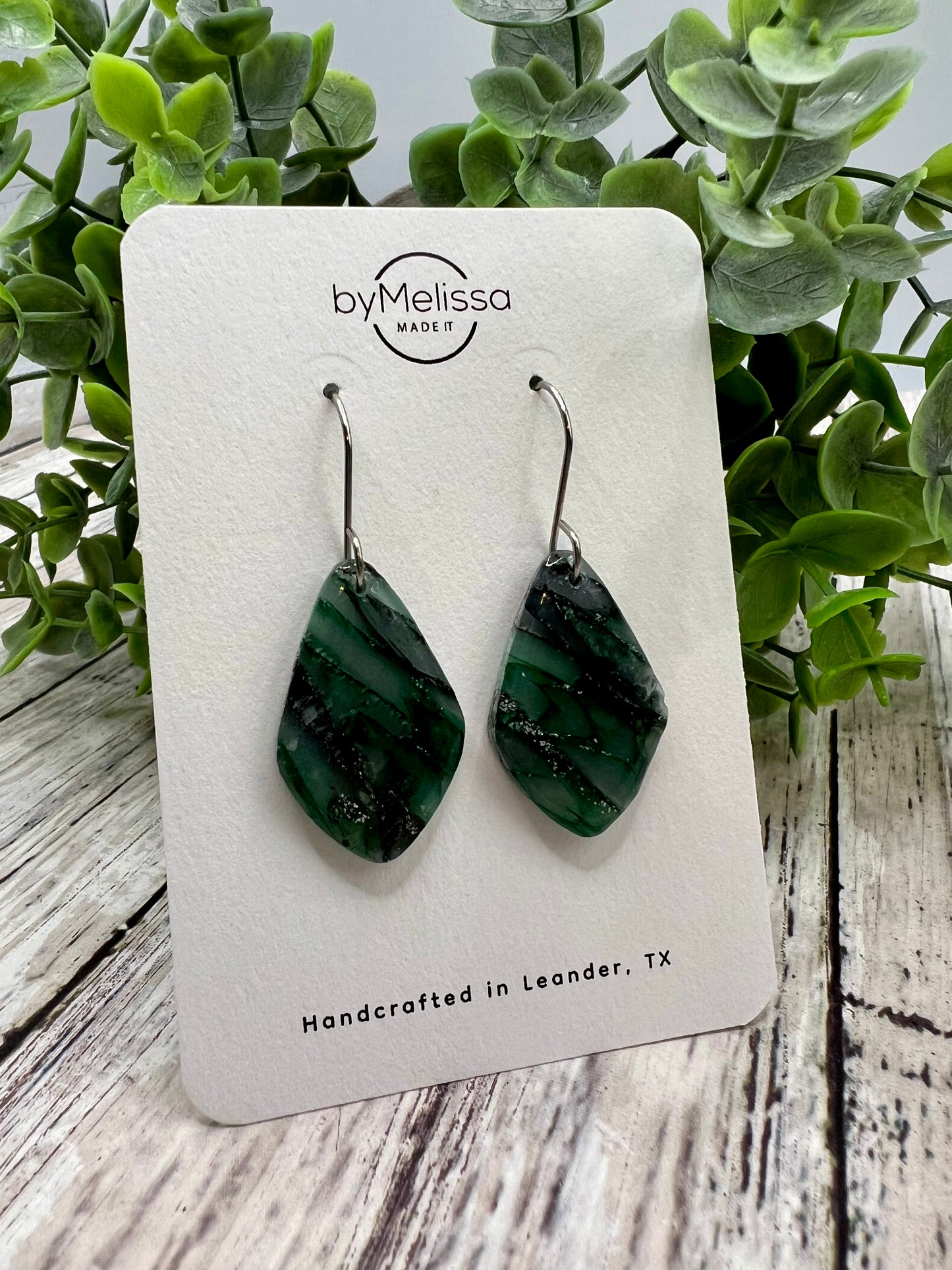 Cedar Park High School earrings, green and black CPHS spirit jewelry, Timberwolves game day accessory