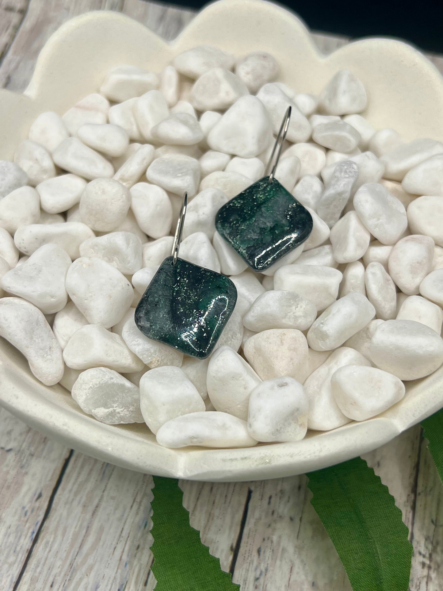 Cedar Park High School earrings, green and black CPHS spirit jewelry, Timberwolves game day accessory