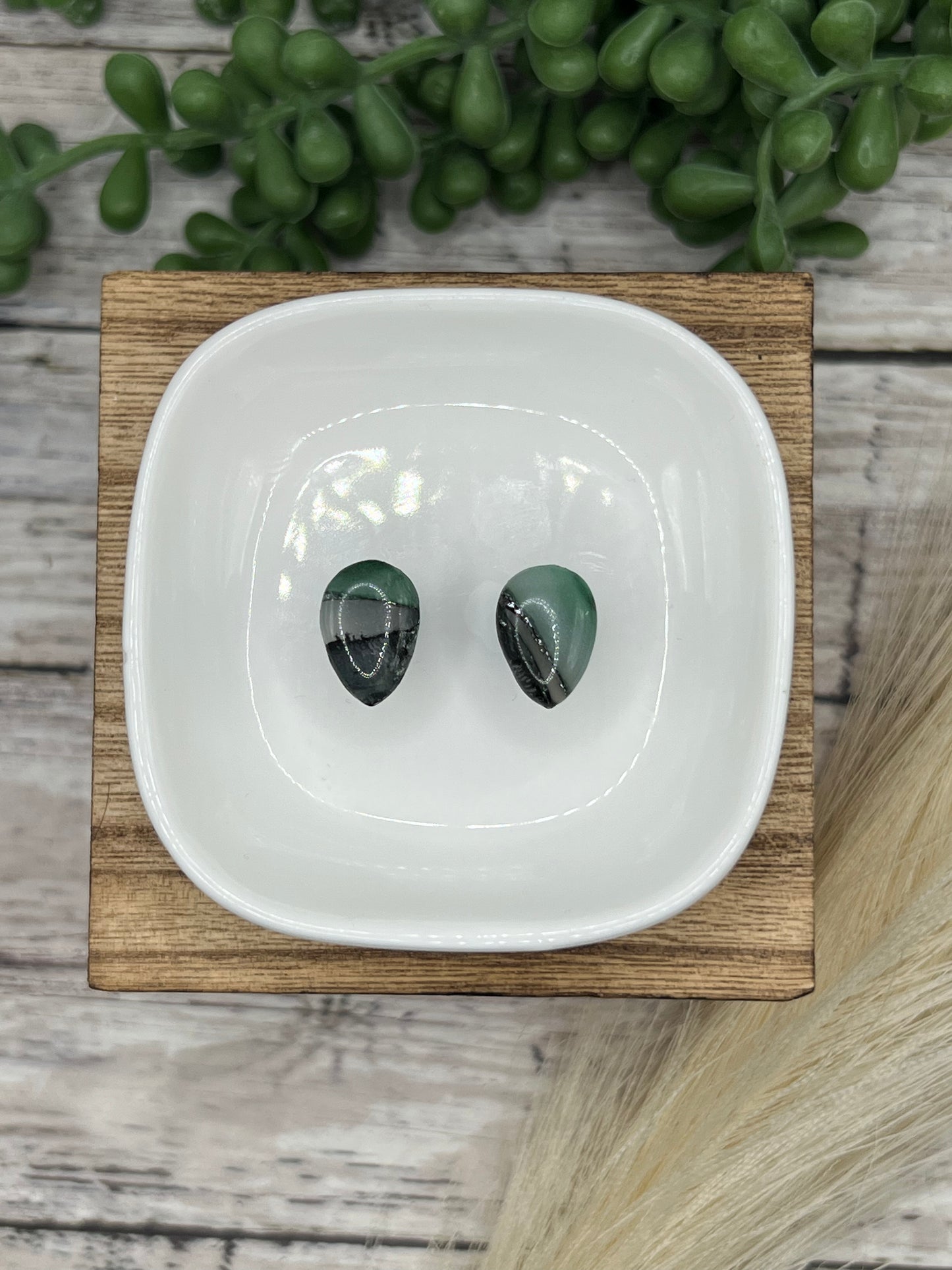 Cedar Park High School earrings, green and black CPHS spirit jewelry, Timberwolves game day accessory