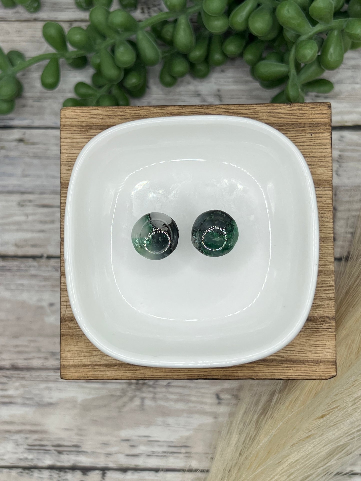 Cedar Park High School earrings, green and black CPHS spirit jewelry, Timberwolves game day accessory