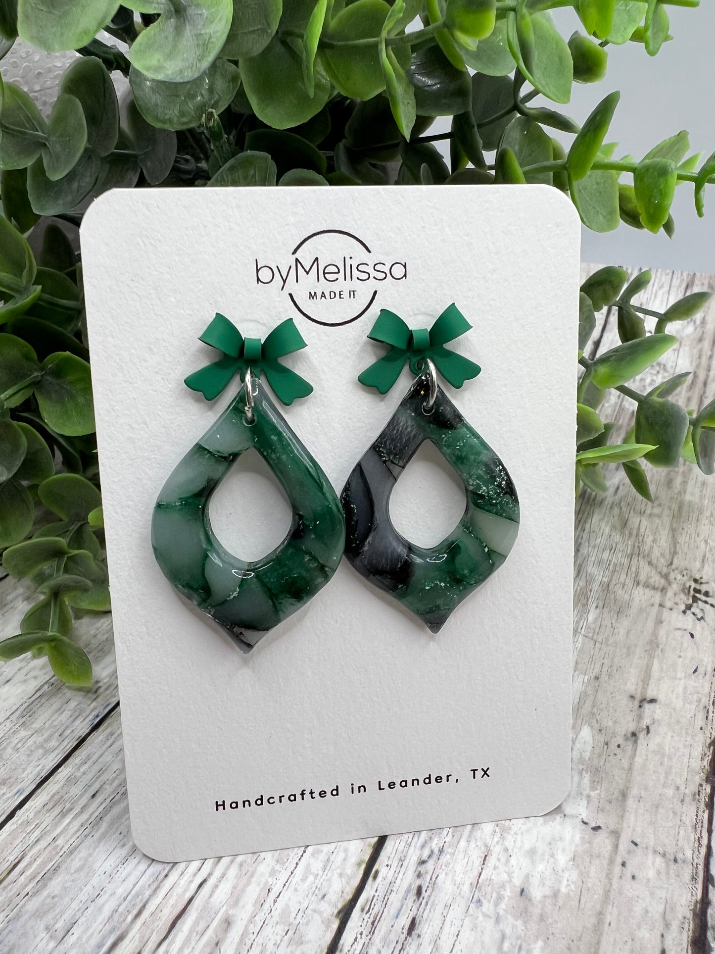 Cedar Park High School earrings, green and black CPHS spirit jewelry, Timberwolves game day accessory