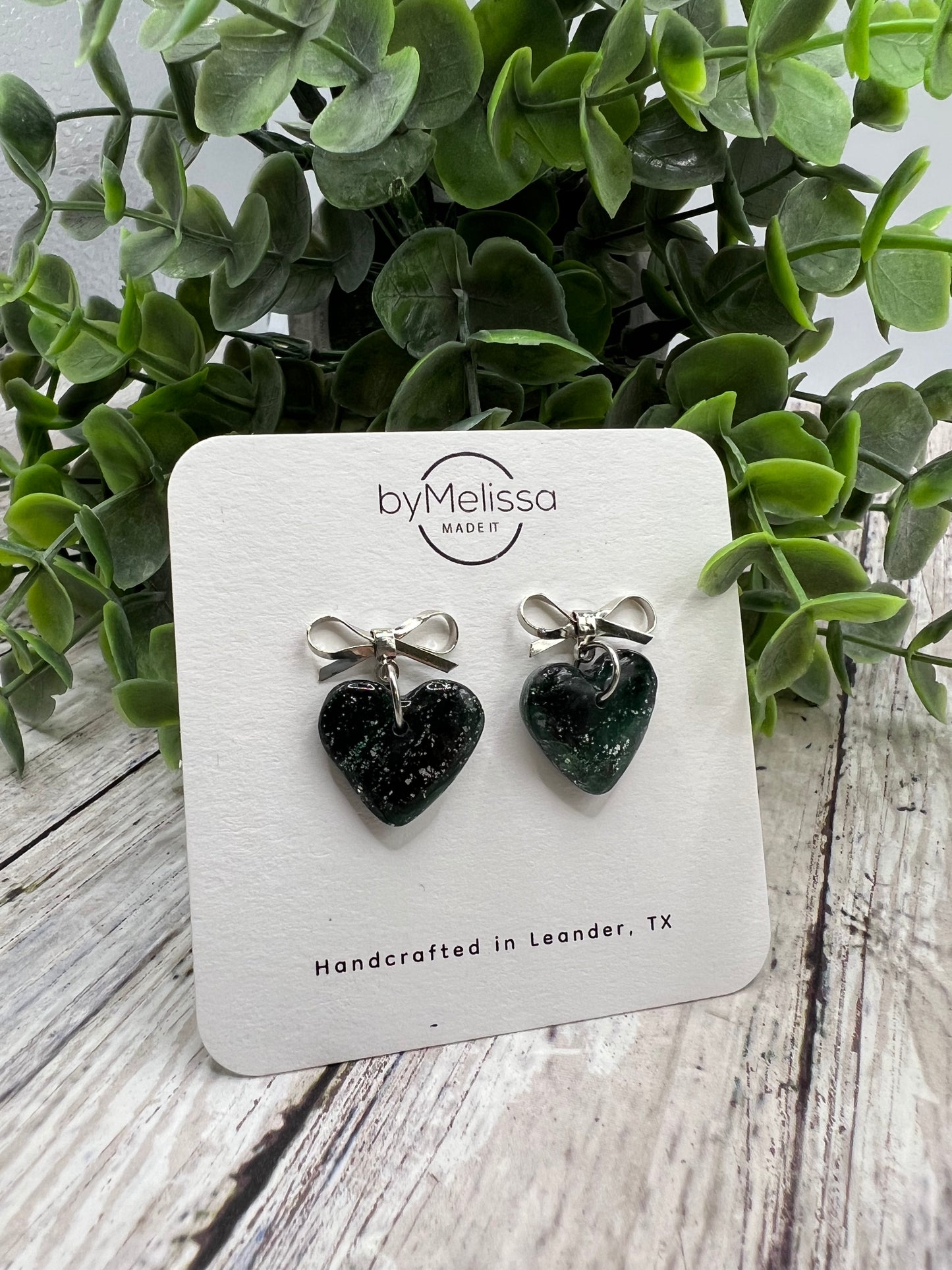Cedar Park High School earrings, green and black CPHS spirit jewelry, Timberwolves game day accessory