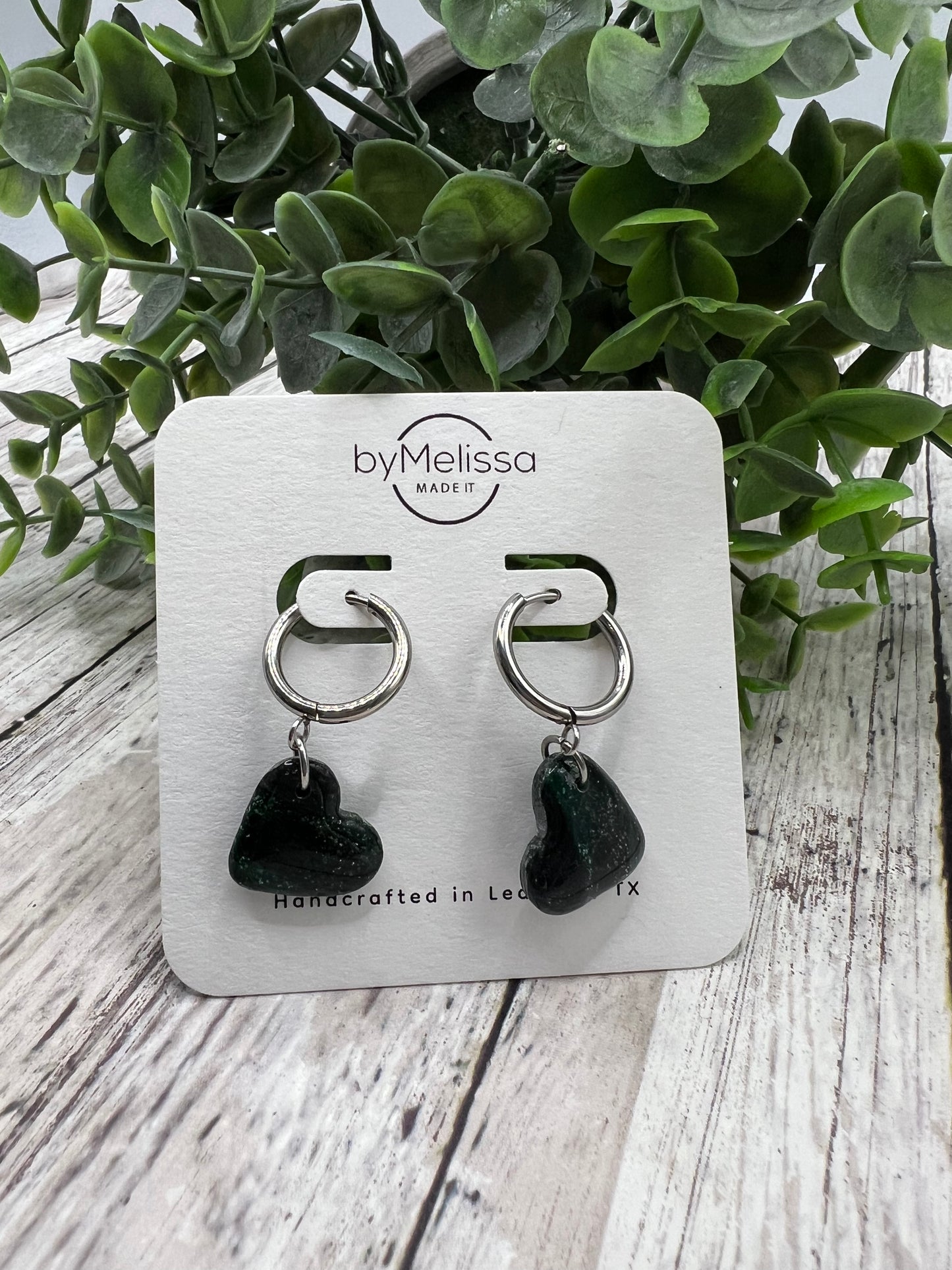 Cedar Park High School earrings, green and black CPHS spirit jewelry, Timberwolves game day accessory