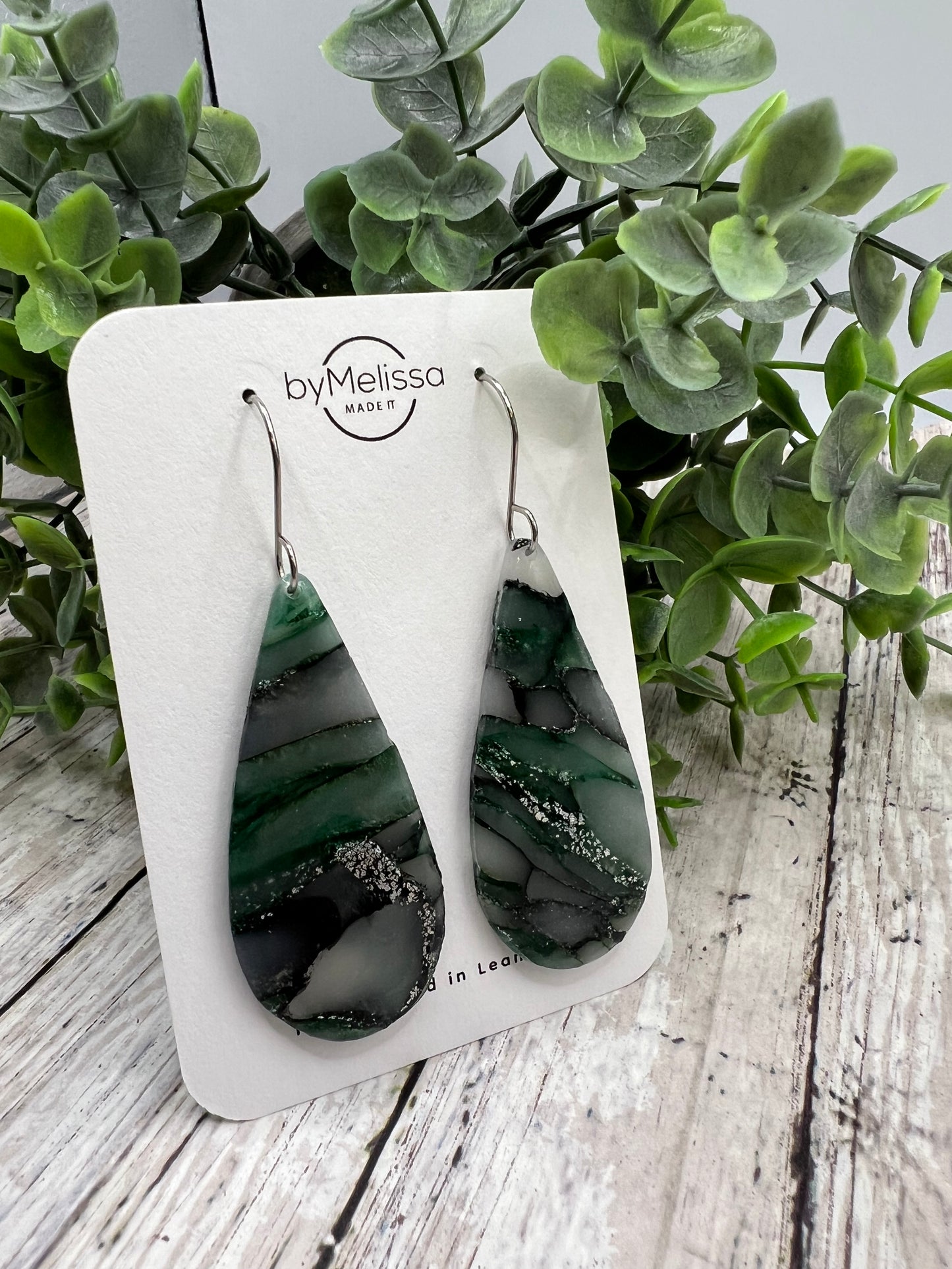 Cedar Park High School earrings, green and black CPHS spirit jewelry, Timberwolves game day accessory