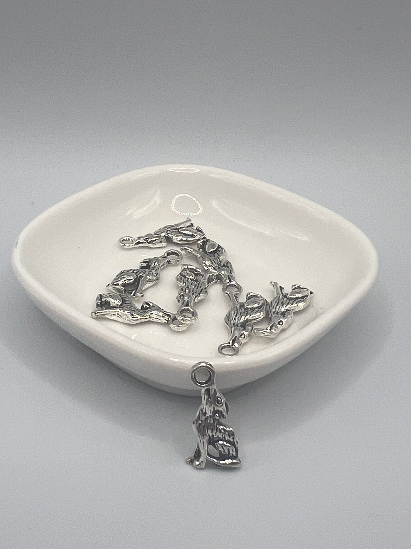 Silver Wolf Charm