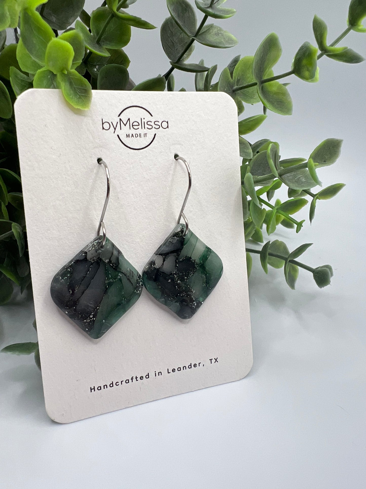 Cedar Park High School earrings, green and black CPHS spirit jewelry, Timberwolves game day accessory