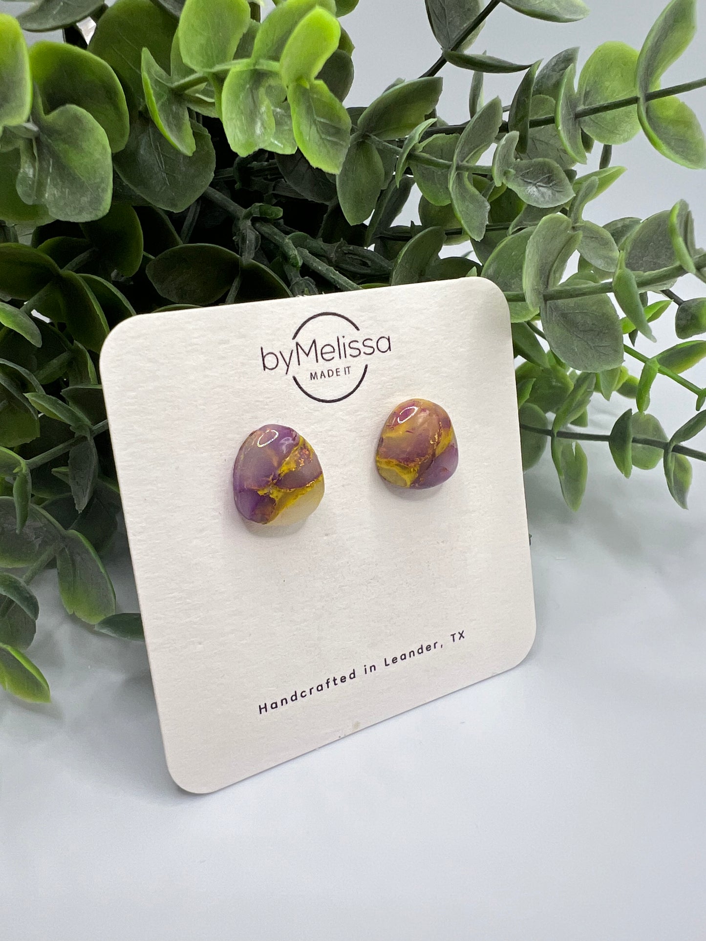 Liberty Hill Panther spirit wear earrings in purple and gold