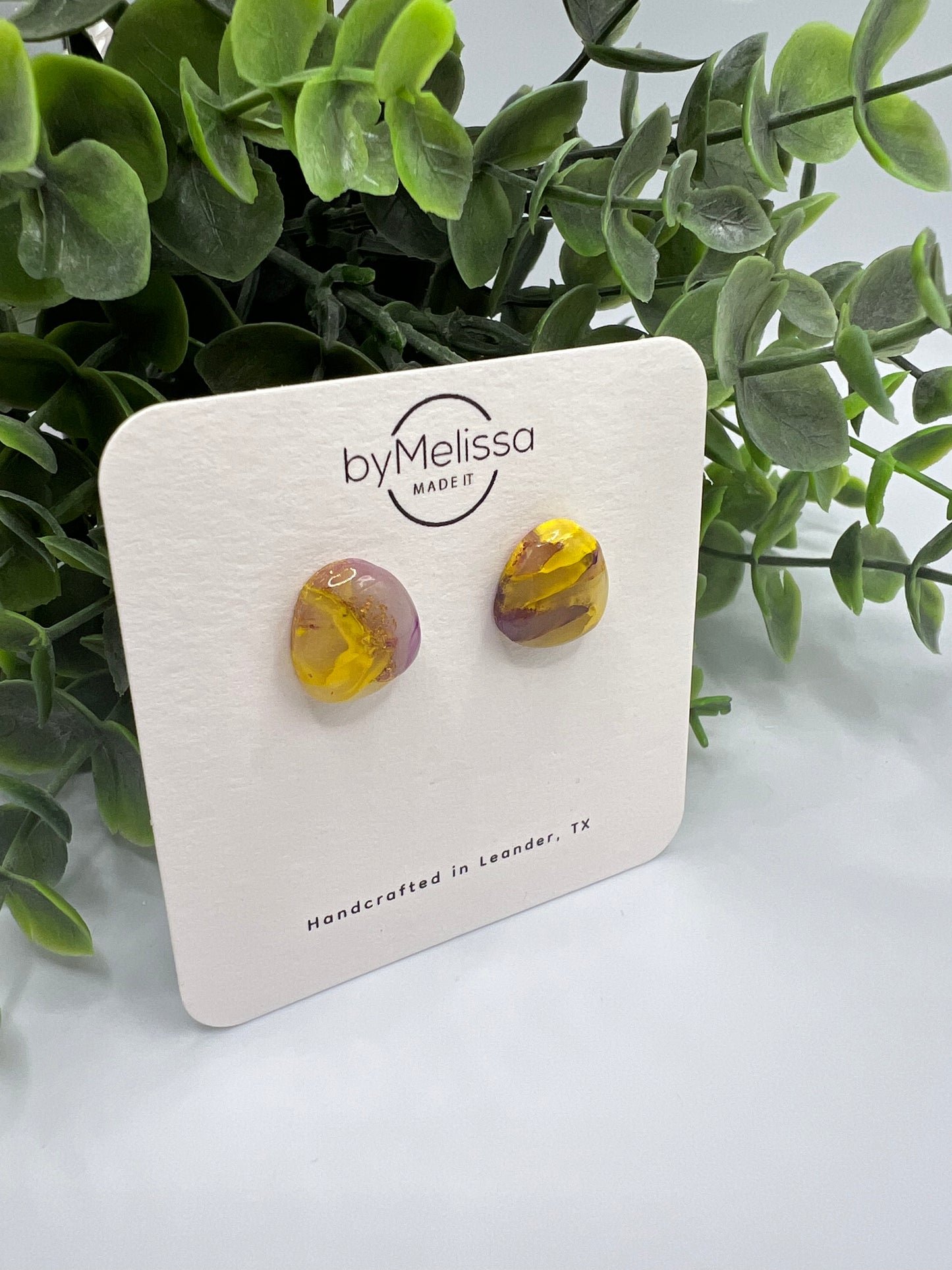 Liberty Hill Panther spirit wear earrings in purple and gold