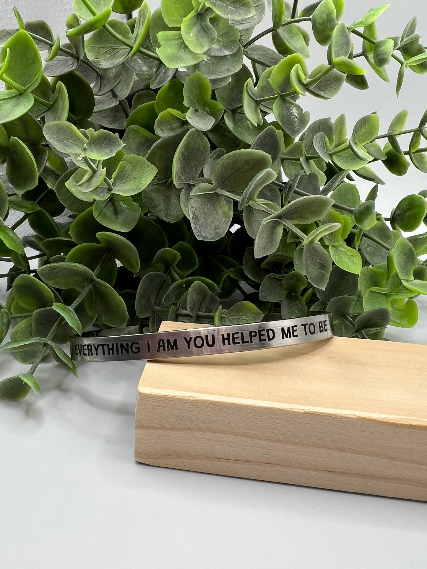 Engraved Flat Bangle with Heart Cutouts