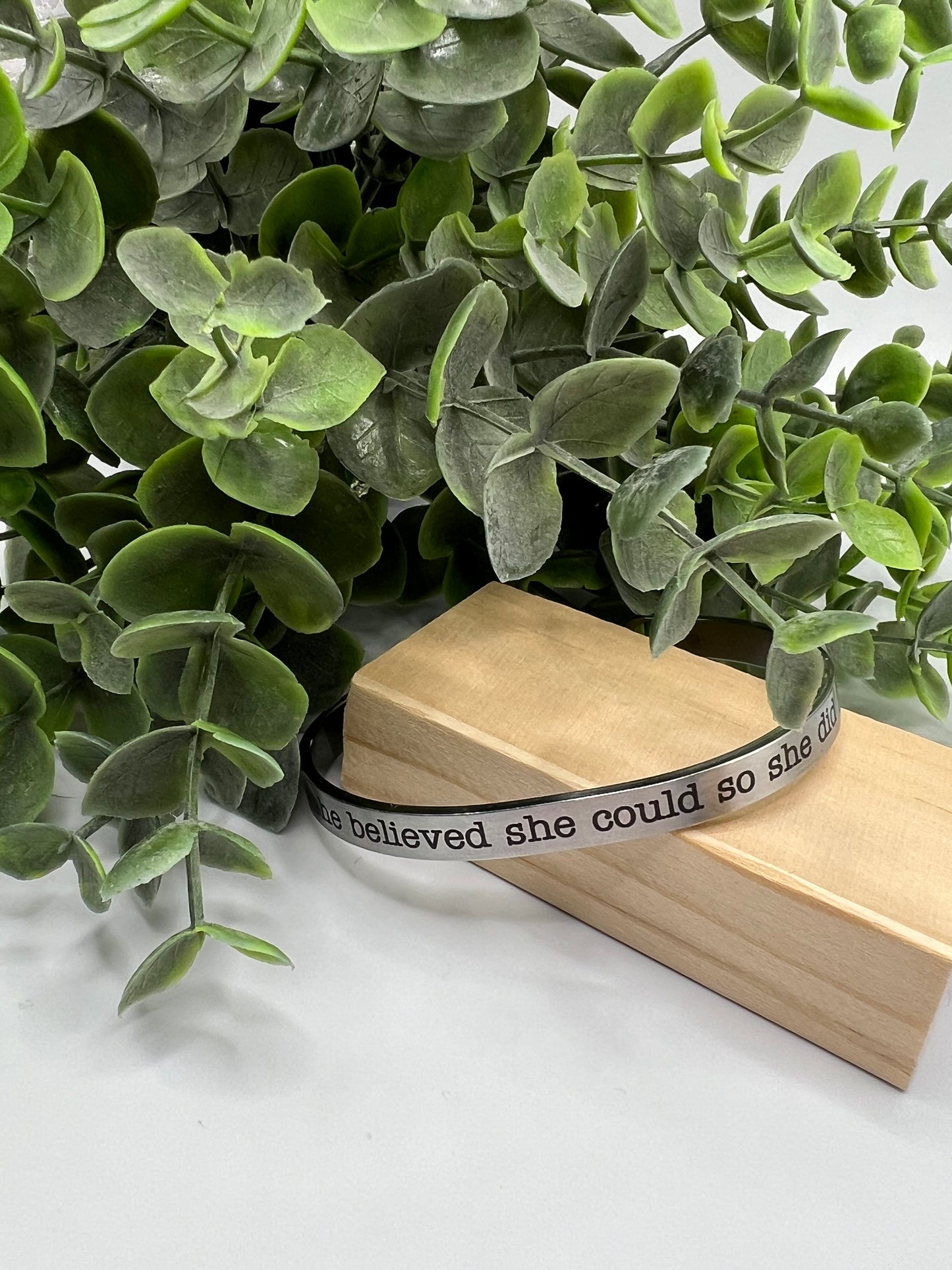 Engraved Flat Bangle with Heart Cutouts