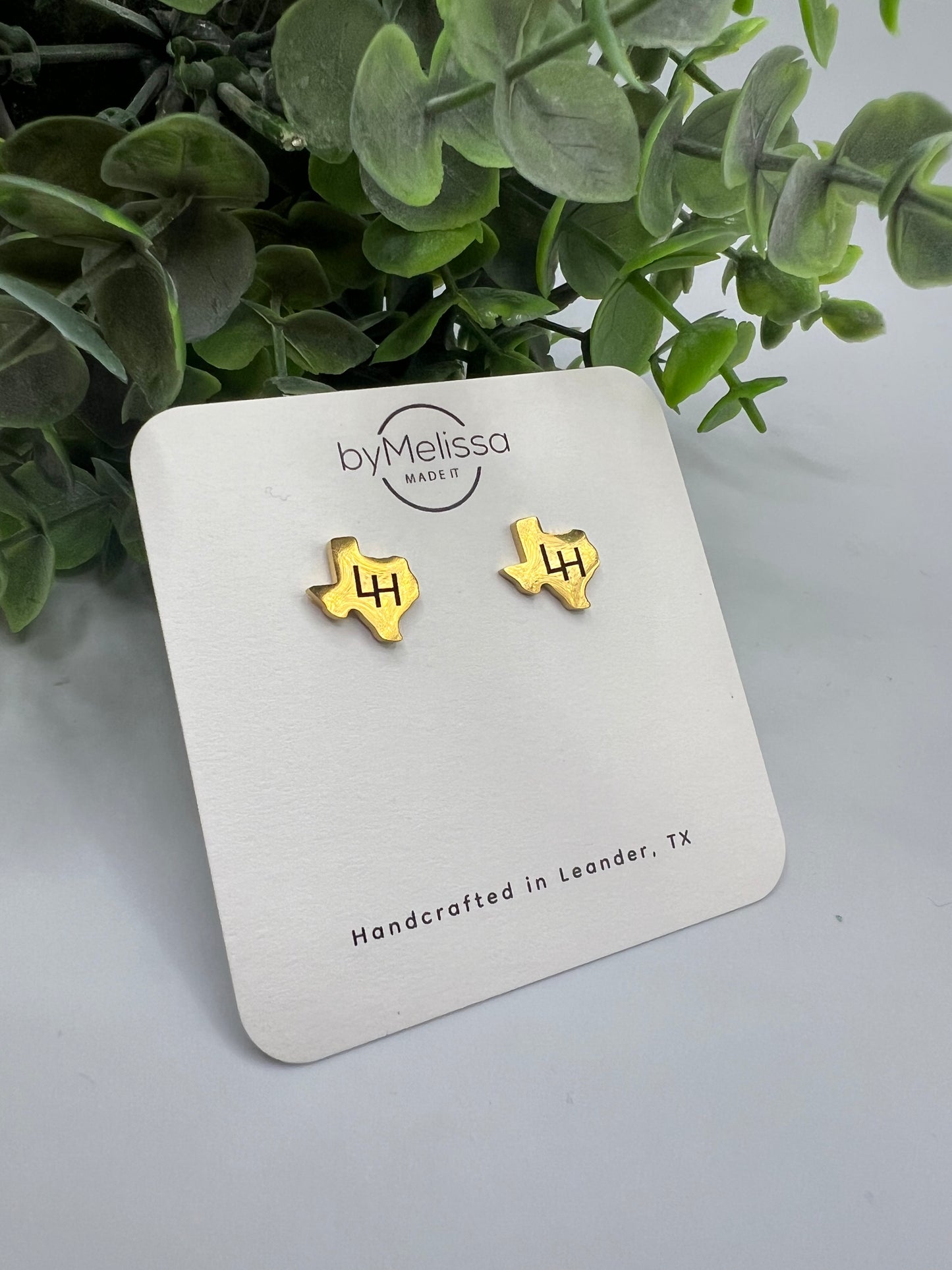 Engraved Texas Studs in Gold