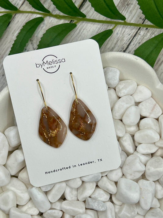 Mocha Mousse Small Kite Drop Earrings