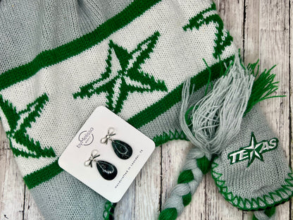 Cedar Park High School earrings, green and black CPHS spirit jewelry, Timberwolves game day accessory