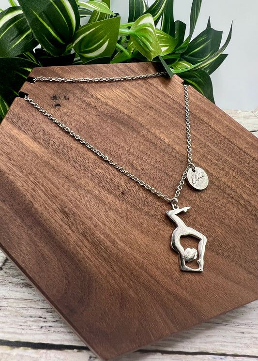Engraved Gymnastics Pendant Necklace