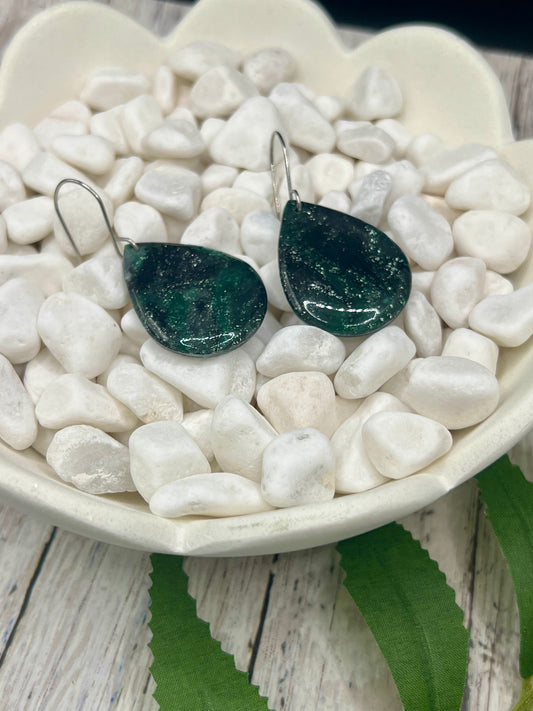 Cedar Park High School earrings, green and black CPHS spirit jewelry, Timberwolves game day accessory