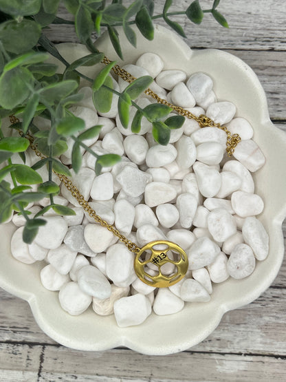 Engraved Soccer Pendant Necklace