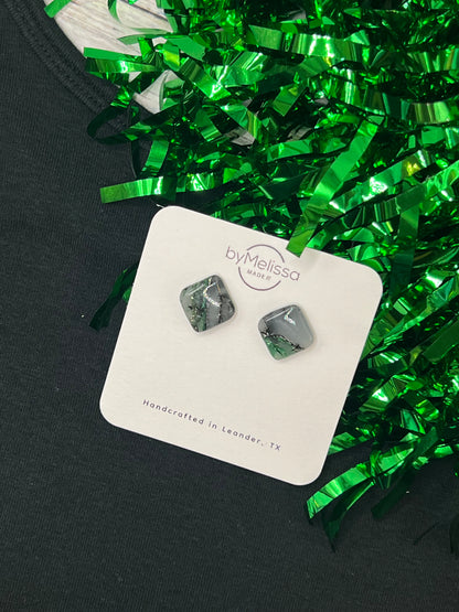 Cedar Park High School earrings, green and black CPHS spirit jewelry, Timberwolves game day accessory