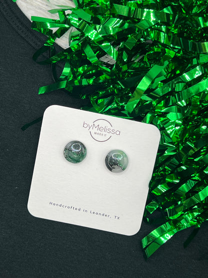 Cedar Park High School earrings, green and black CPHS spirit jewelry, Timberwolves game day accessory