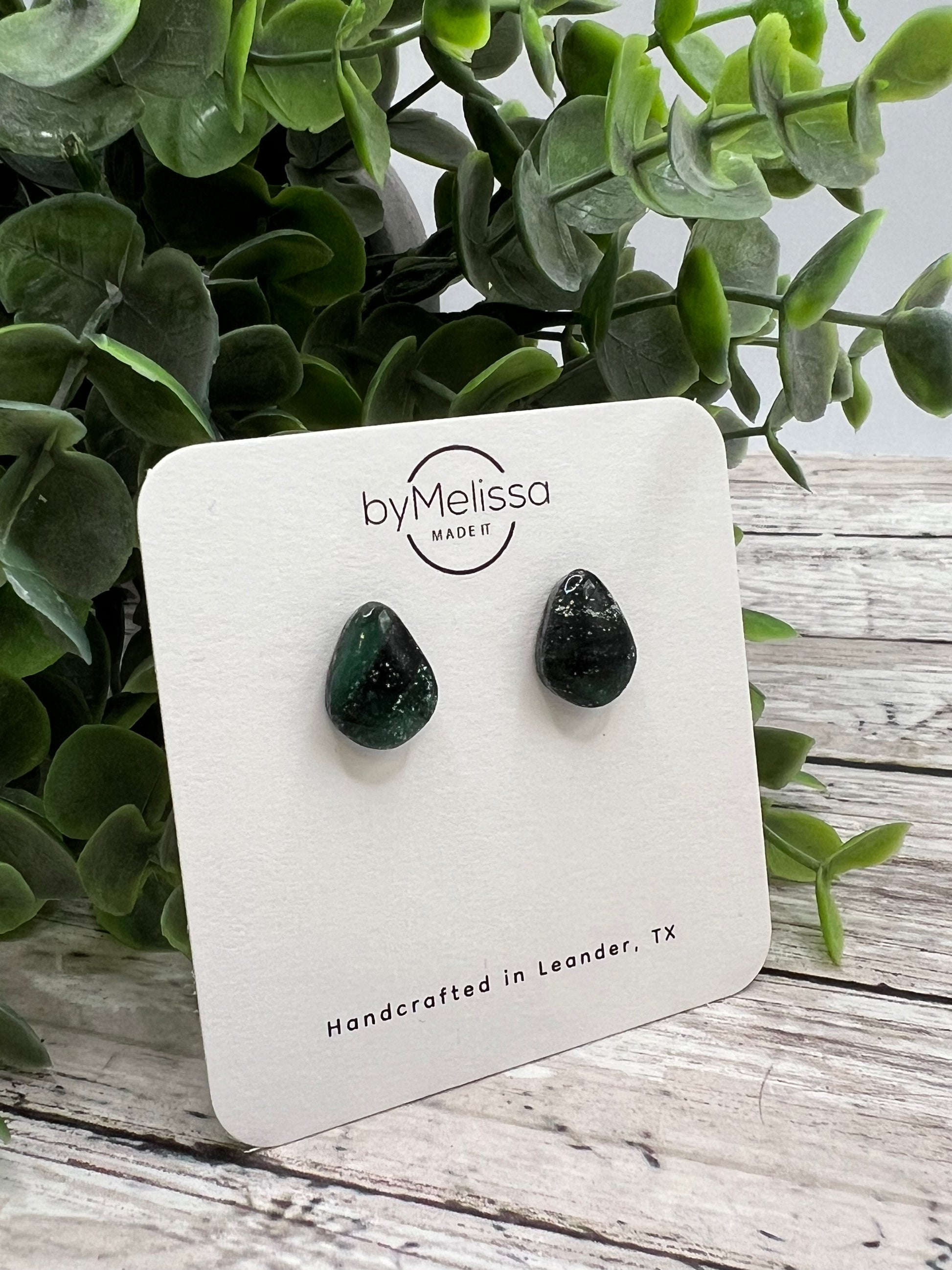 Cedar Park High School earrings, green and black CPHS spirit jewelry, Timberwolves game day accessory