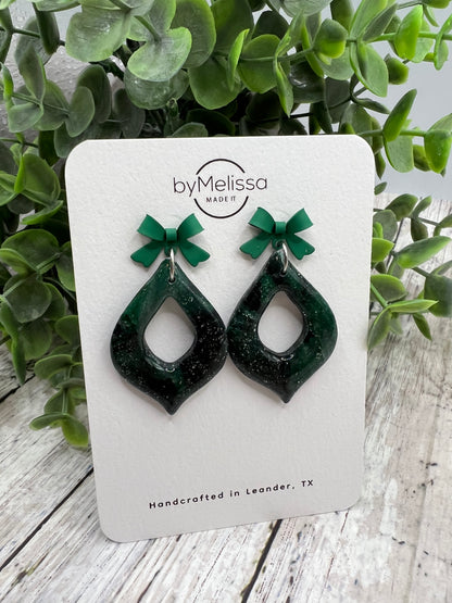 Cedar Park High School earrings, green and black CPHS spirit jewelry, Timberwolves game day accessory