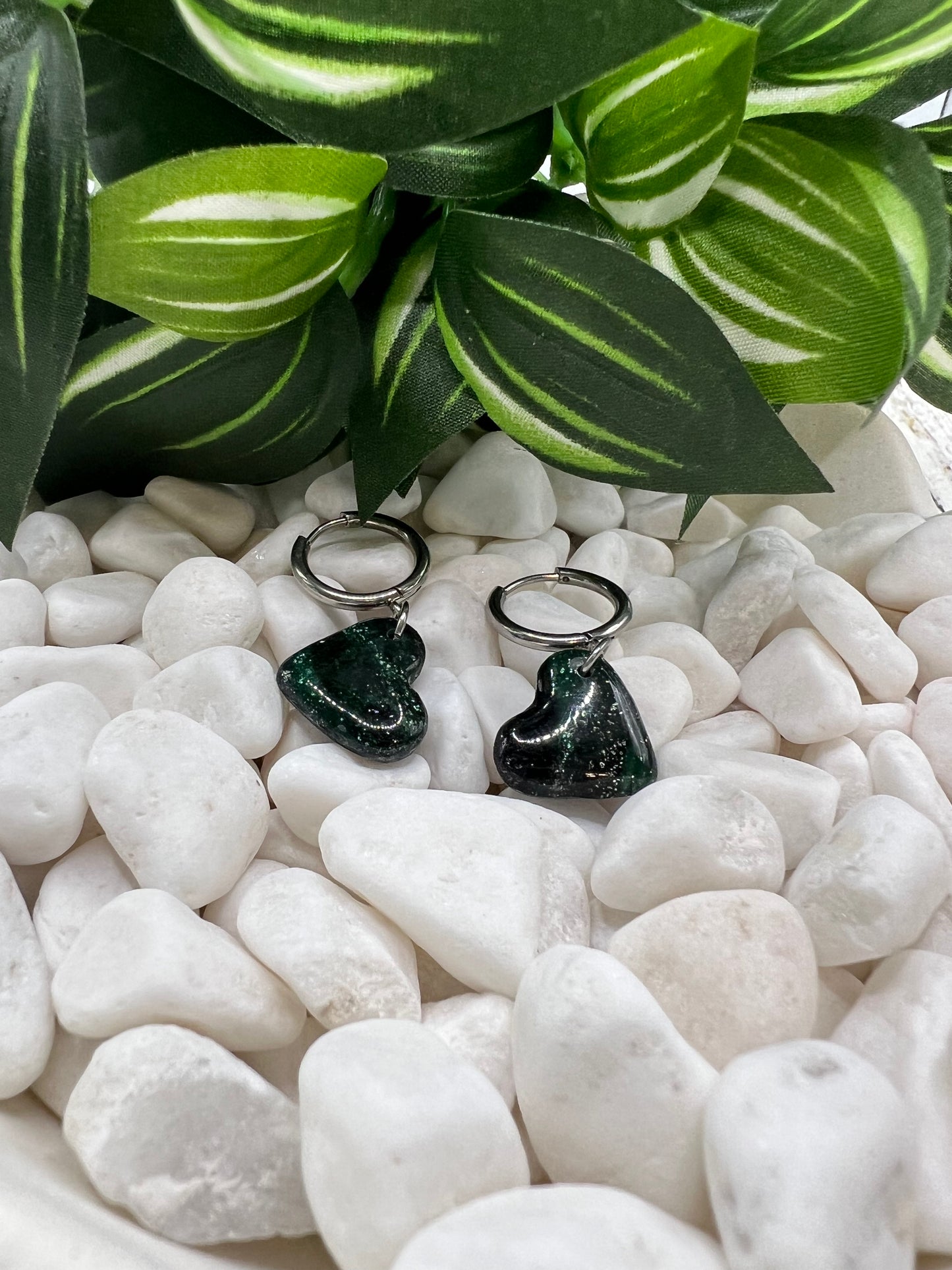 Cedar Park High School earrings, green and black CPHS spirit jewelry, Timberwolves game day accessory