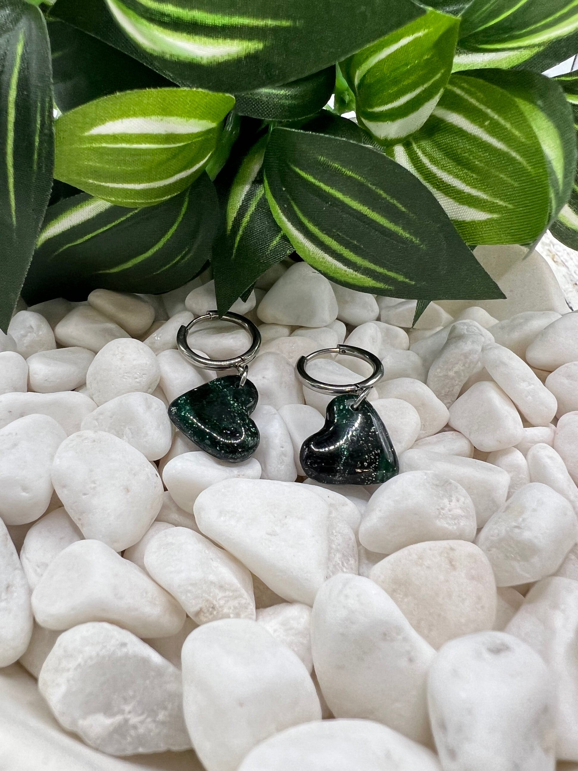 Cedar Park High School earrings, green and black CPHS spirit jewelry, Timberwolves game day accessory