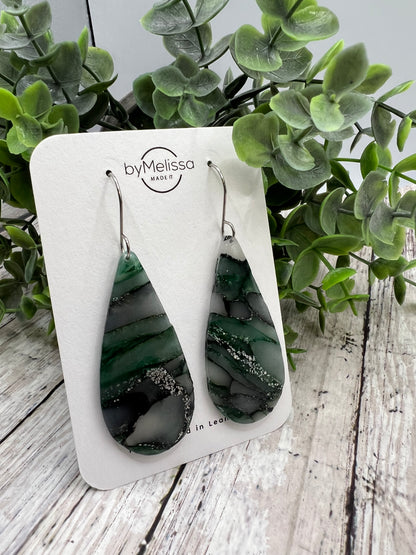 Cedar Park High School earrings, green and black CPHS spirit jewelry, Timberwolves game day accessory