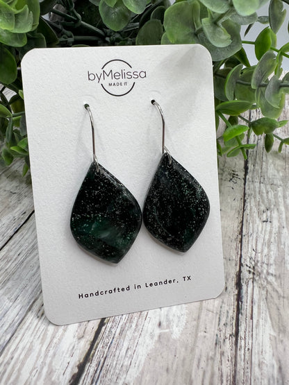 Cedar Park High School earrings, green and black CPHS spirit jewelry, Timberwolves game day accessory