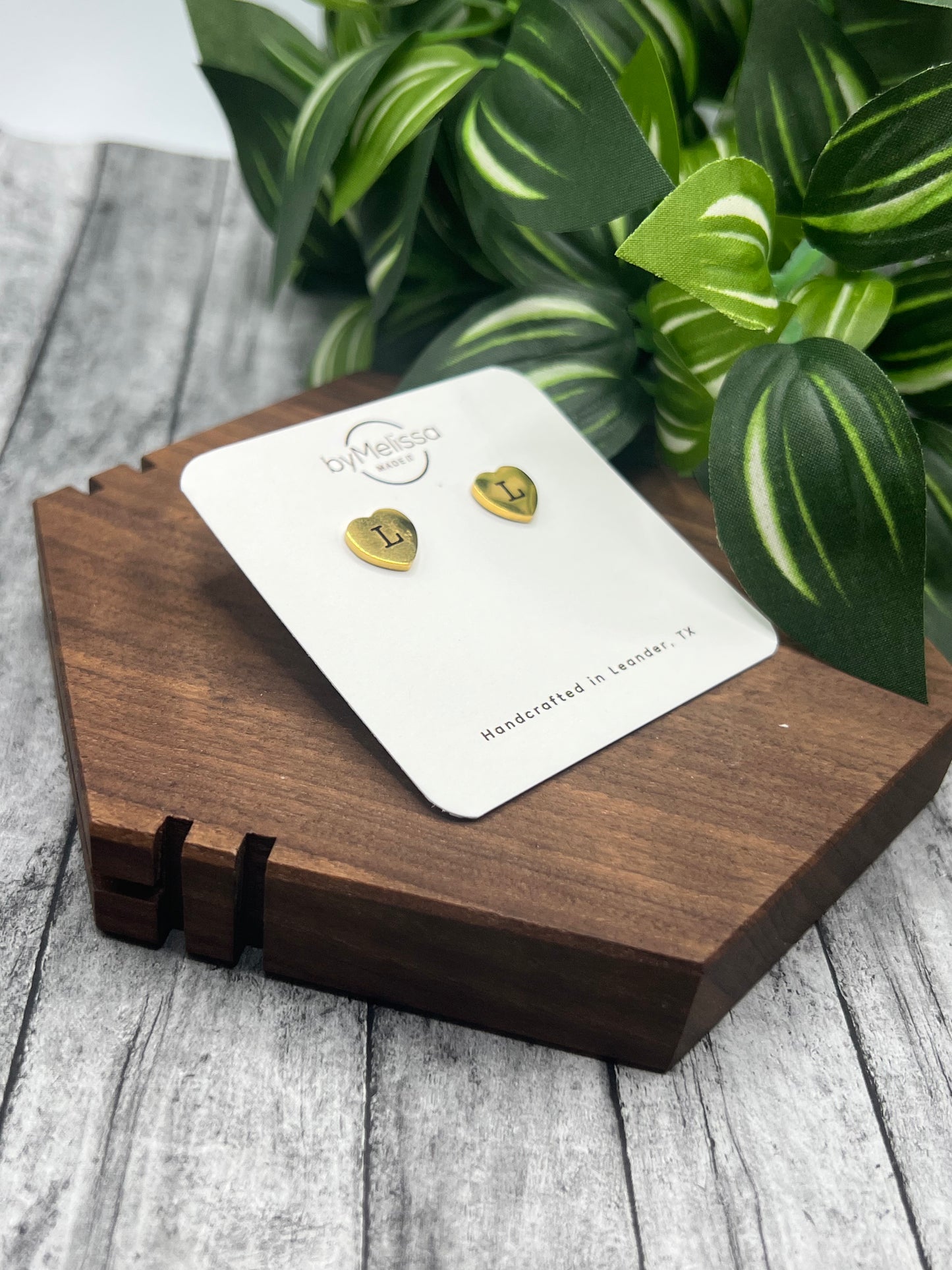 Engraved Heart Studs