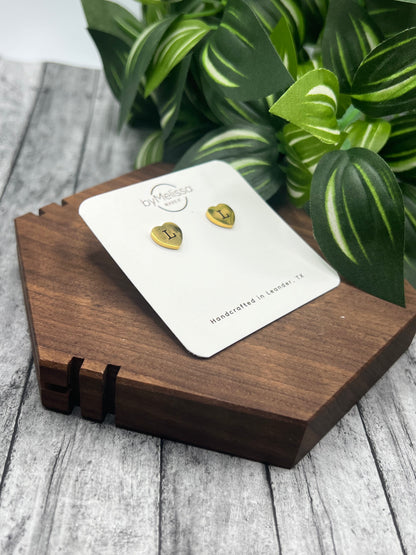 Engraved Heart Studs