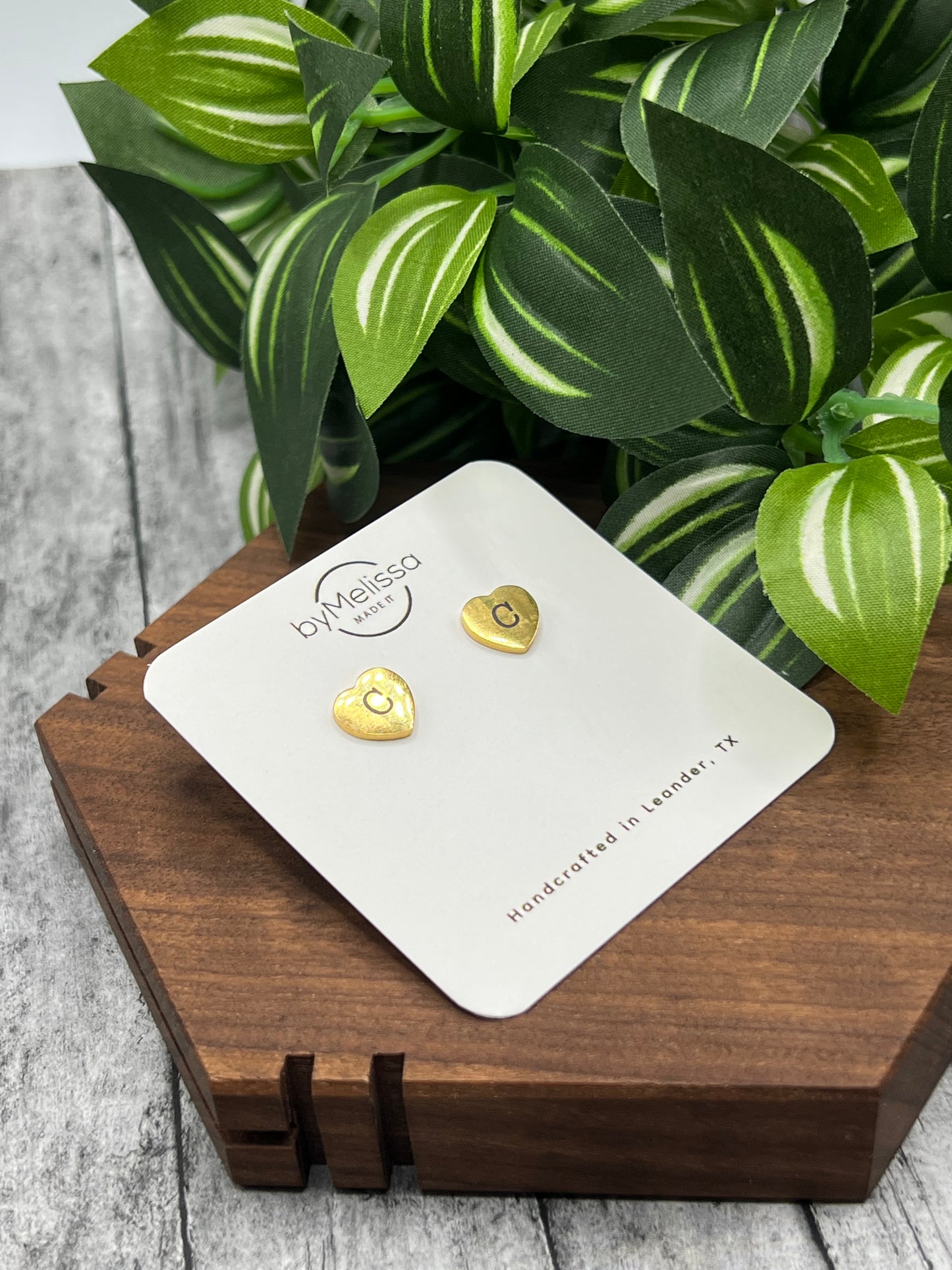 Engraved Heart Studs