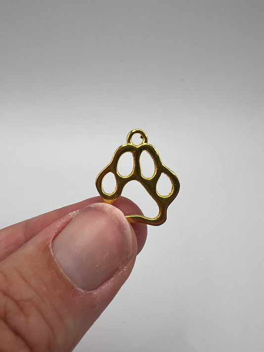 Gold Paw Print Charm