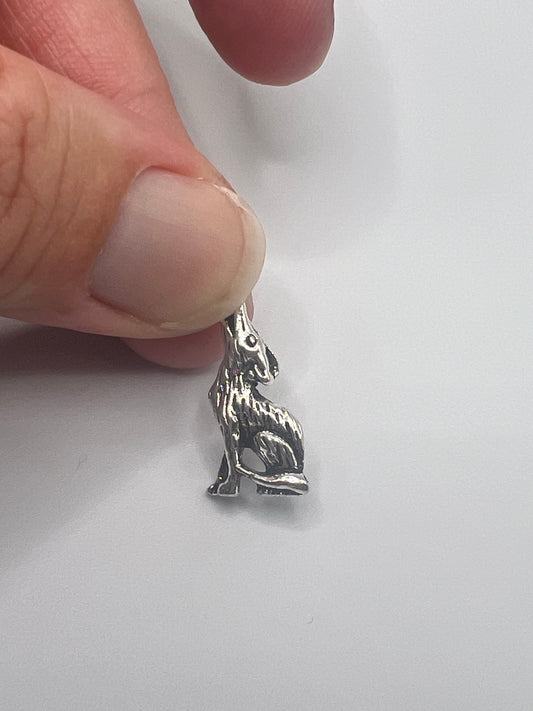 Silver Wolf Charm