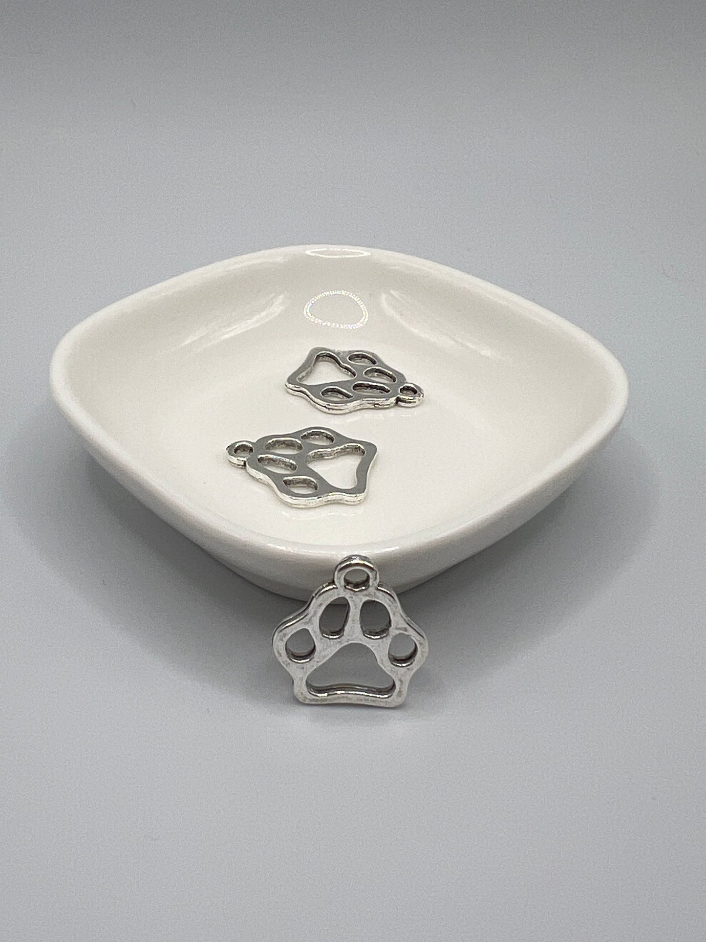 Silver Paw Print Charm