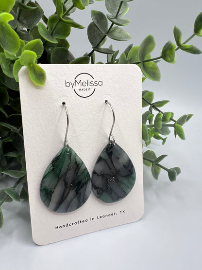 Cedar Park High School earrings, green and black CPHS spirit jewelry, Timberwolves game day accessory