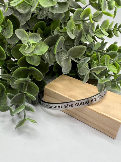 Engraved Flat Bangle with Heart Cutouts