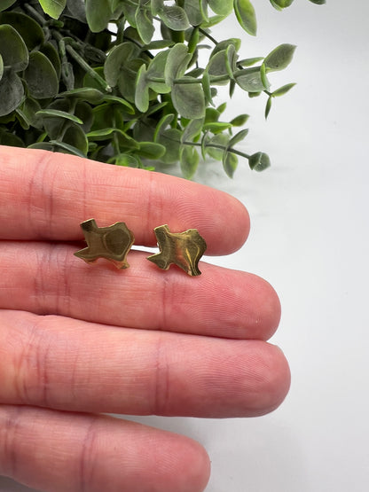 Engraved Texas Studs in Gold