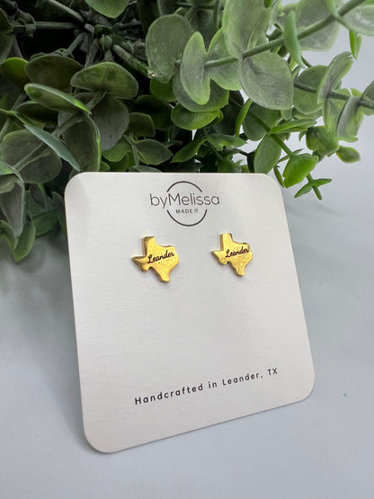Engraved Texas Studs in Gold