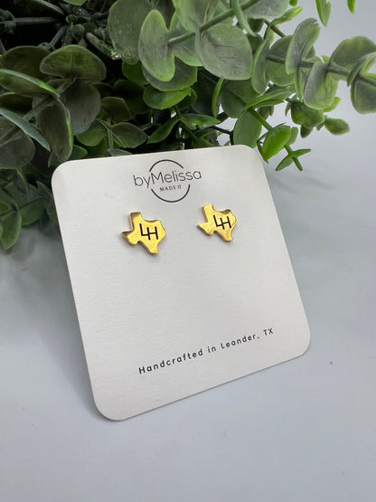 Engraved Texas Studs in Gold