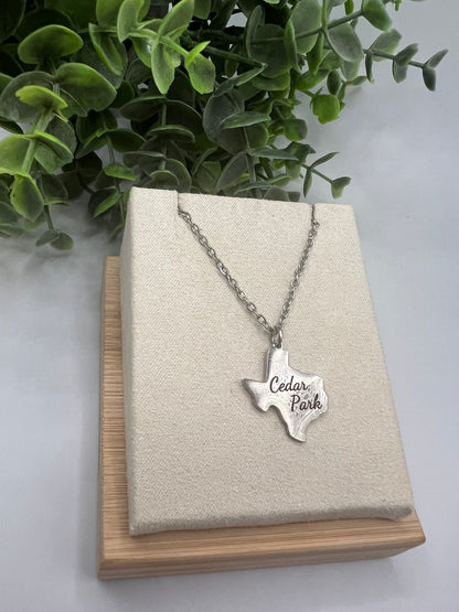 Engraved Texas Pendant Necklace