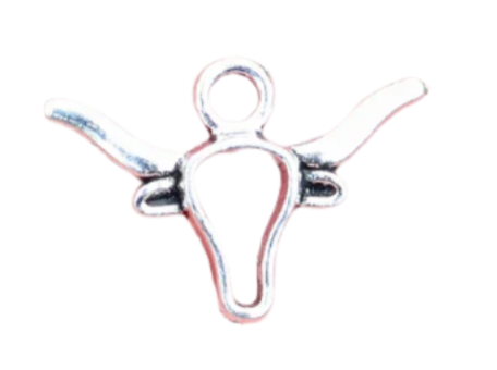 Silver Horned Cow Charm