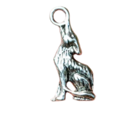 Silver Wolf Charm