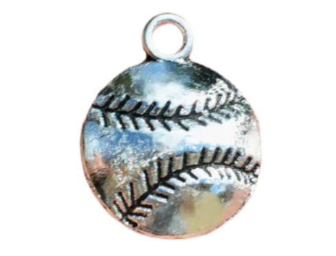 Silver Baseball Charm